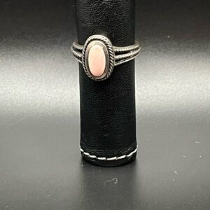 Sterling Silver Pink Coral Oval Ring